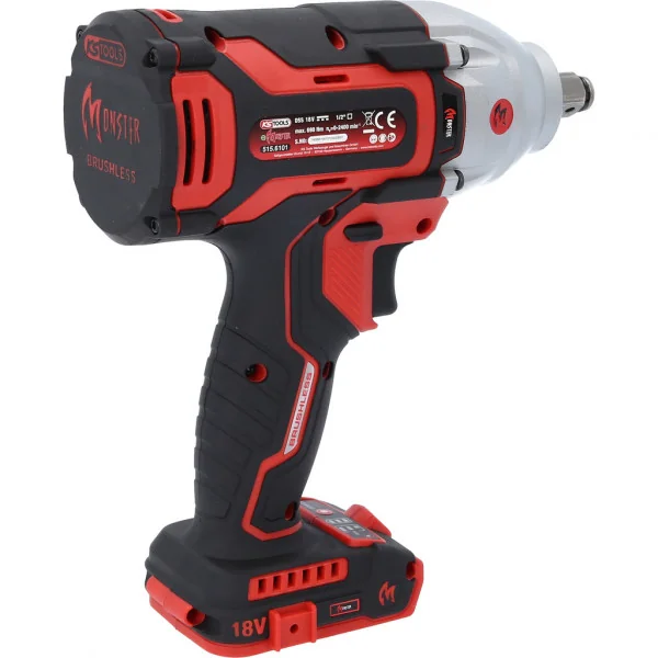 EMONSTER Brushless akumulátorový rázový uťahovák 1/2", bez akumulátora a nabíjačky KS Tools 515.6101