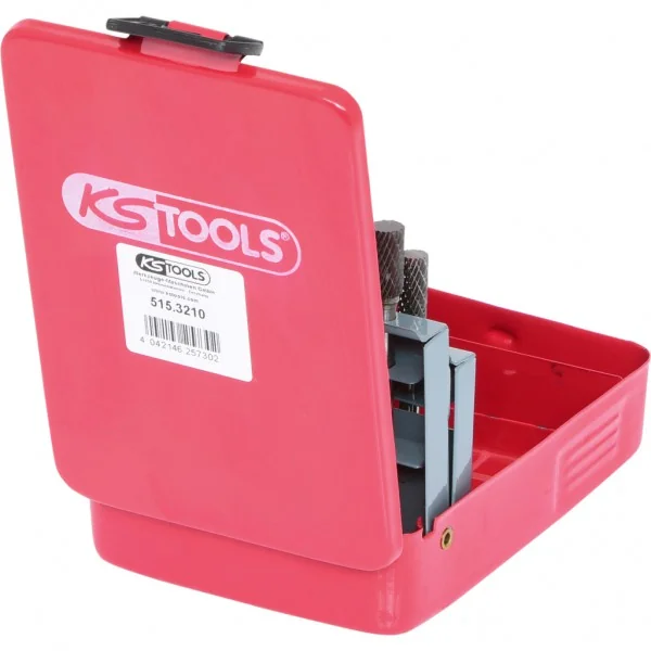 HM súprava frézovacích kolíkov v kazete z oceľ. plechu, 10-dielna KS Tools 515.3210