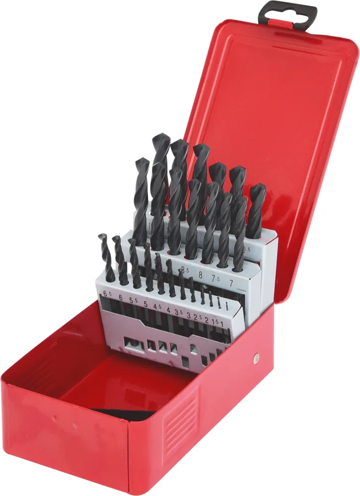HSS-R súprava špirálových vrtákov, kazeta z oceľového plechu, 25-dielna, 1-13mm KS Tools 330.1613