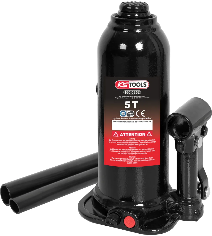 Hydraulický fľaškový zdvihák, nosnosť 5 ton KS Tools 160.0352