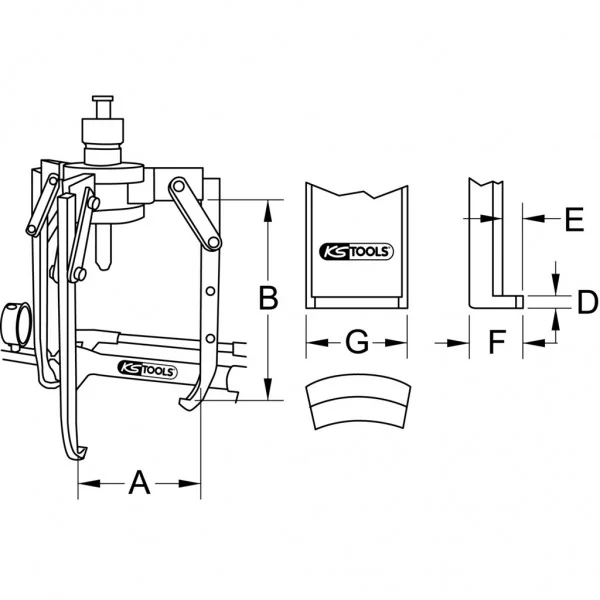Hydraulický univerzálny sťahovák, 3-ramenný, 17 t KS Tools 640.2417
