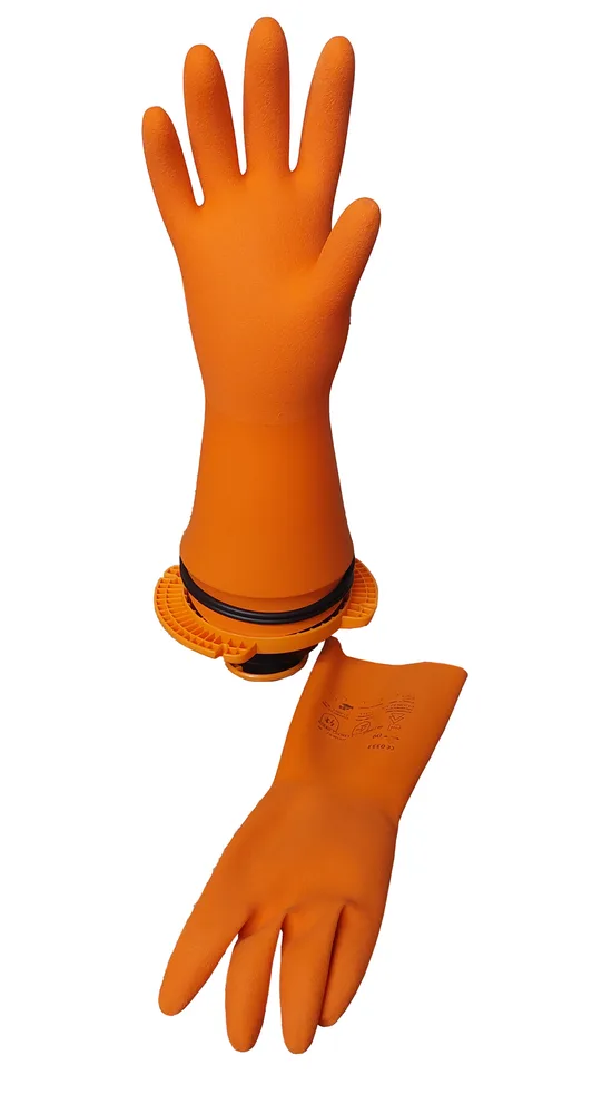 Izolačné rukavice T10 z oranžového prírodného kaučuku s mechanickou ochranou, trieda 0 AZC KS Tools 112.1766