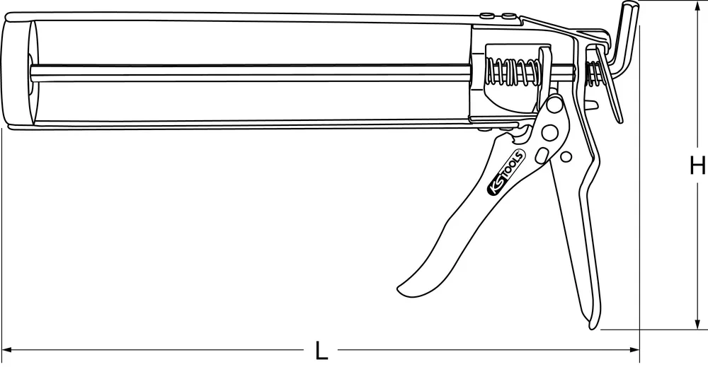 Jednoduchá pištoľ na silikón – pre 310 ml kartuše – 9'' KS Tools 980.1055