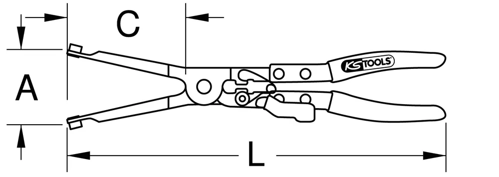 Kliešte na príchytky výfuku, 310mm KS Tools 150.1535