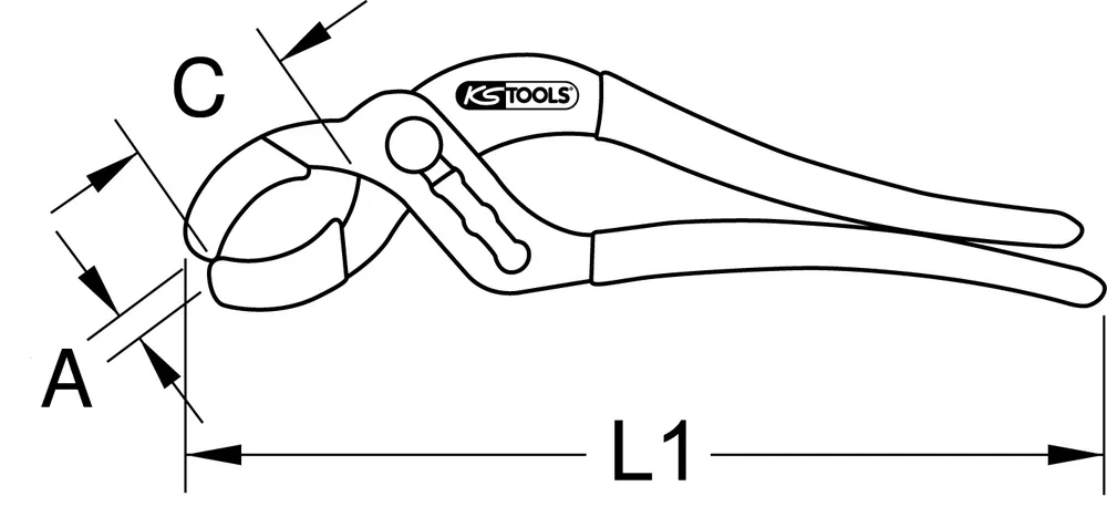 Kliešte na sifón, 225 mm KS Tools 116.1200