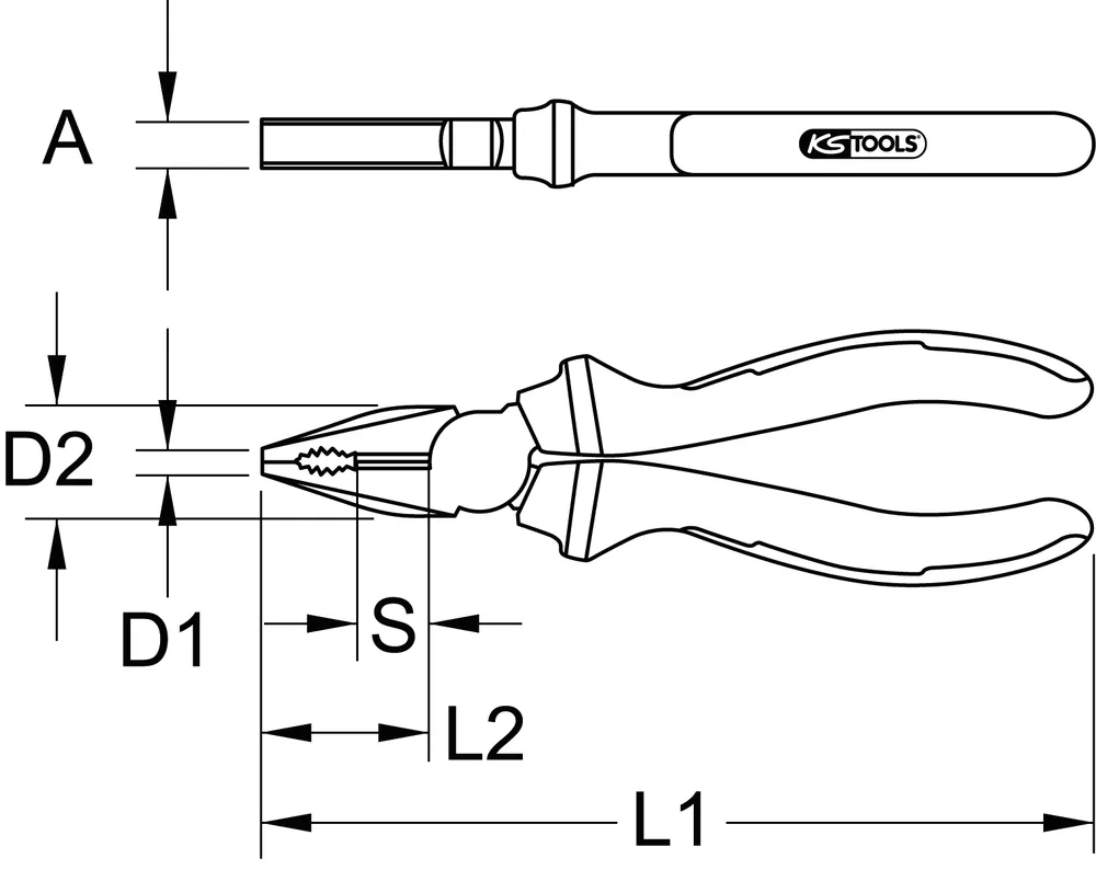 Kombinované kliešte ERGOTORQUE, 200 mm KS Tools 115.1022