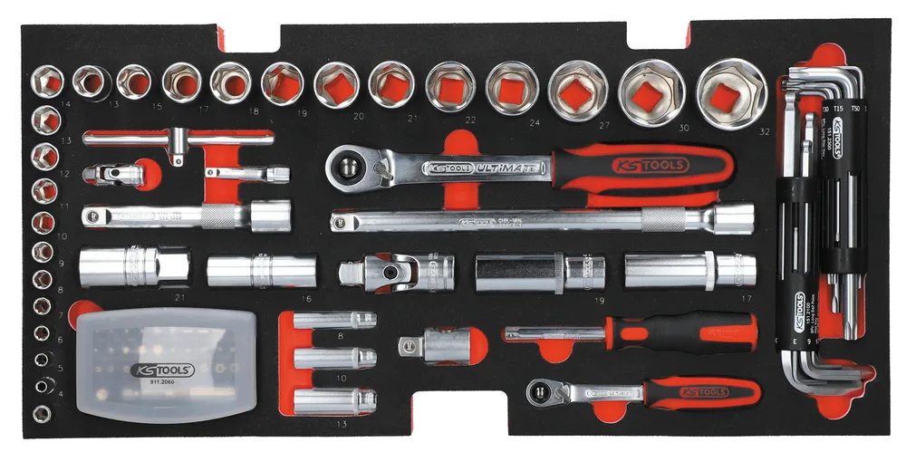 Kompletná súprava náradia ULTIMATE v 3 zásuvkách a podnose, 114-dielna KS Tools 922.0100