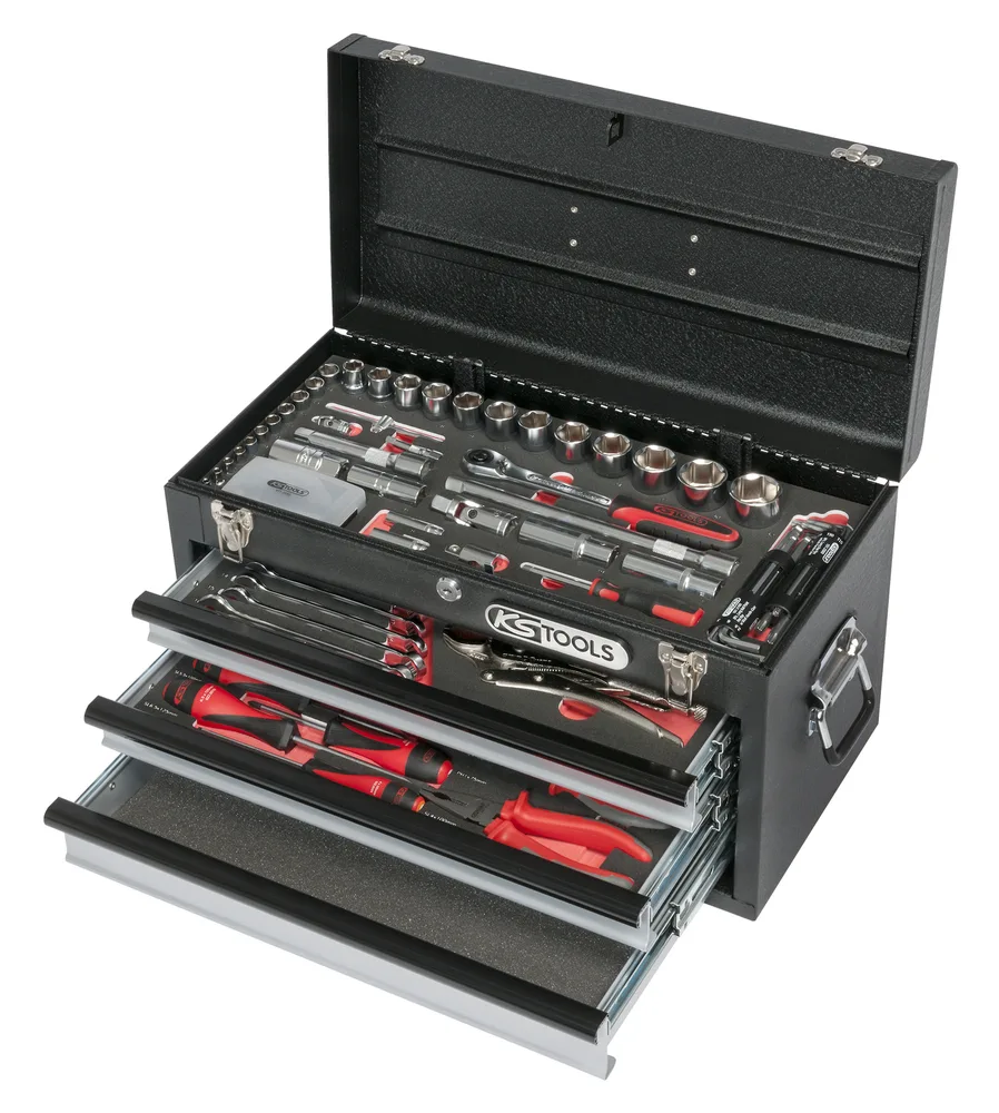 Kompletná súprava náradia ULTIMATE v 3 zásuvkách a podnose, 114-dielna KS Tools 922.0100