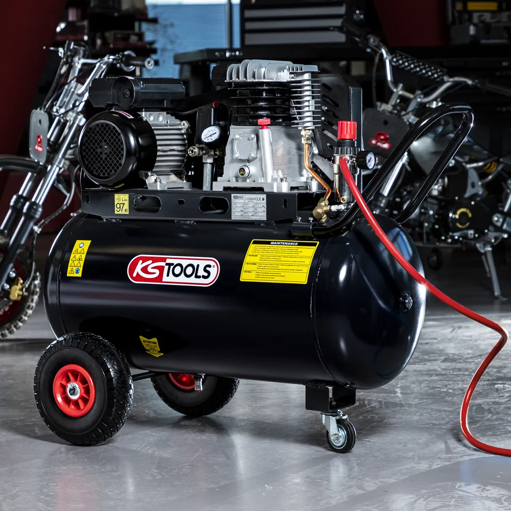Kompresor s nádržou 100 l – 10 bar – 3 HP – 220 V jednofázový KS Tools 165.0804