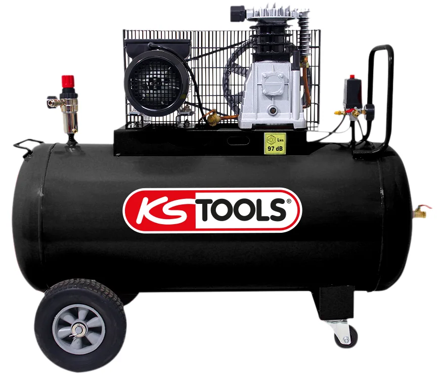 Kompresor s nádržou 100 l – 10 bar – 3 HP – 220 V jednofázový KS Tools 165.0804