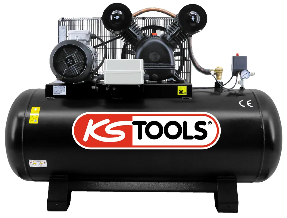 Kompresor s nádržou 270 l – 10 bar – 5,5 HP – 380 V trojfázové napájanie KS Tools 165.0811