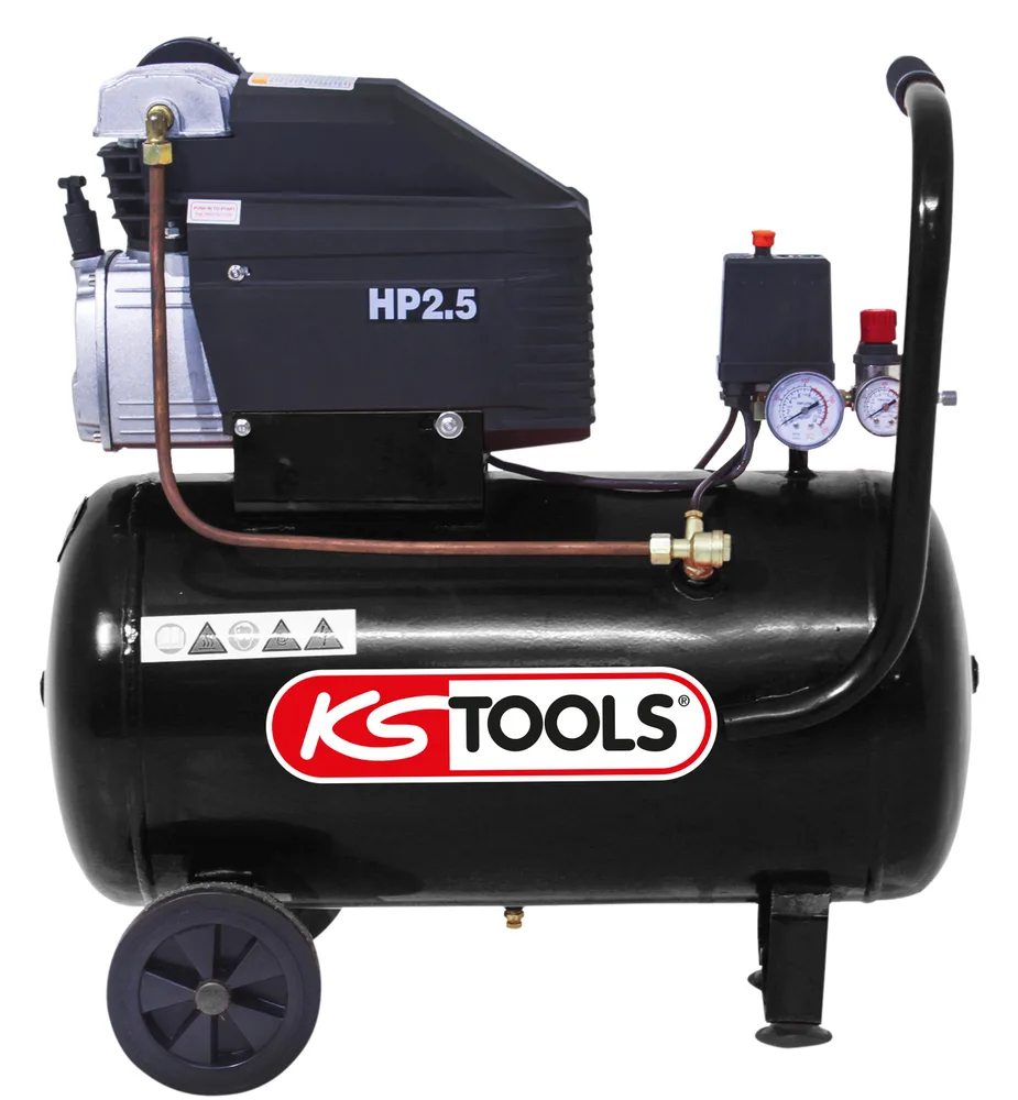 Kompresor s nádržou 50 l – 8 bar – 2,5 HP – 220 V jednofázový KS Tools 165.0803