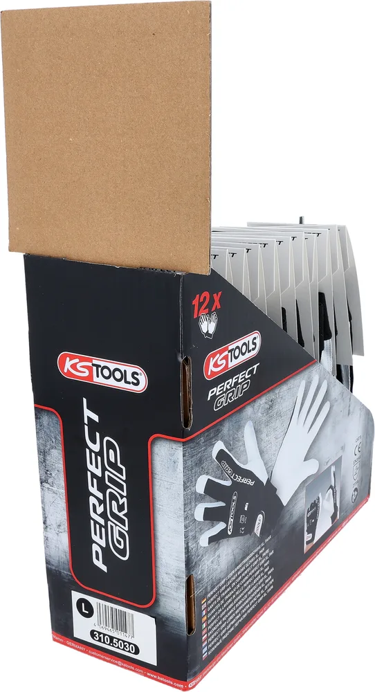 Kožené pracovné rukavice Perfect Grip L, 12 párov KS Tools 310.5030