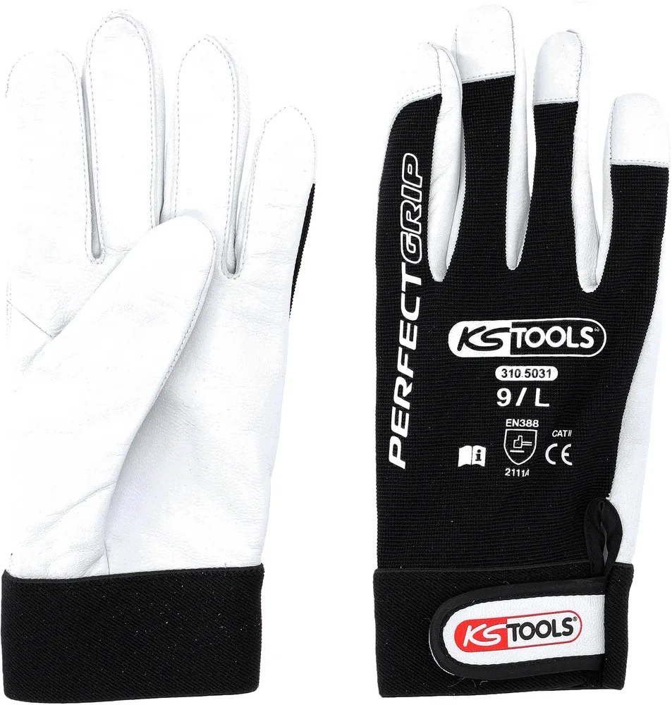 Kožené pracovné rukavice Perfect Grip L, pár KS Tools 310.5031