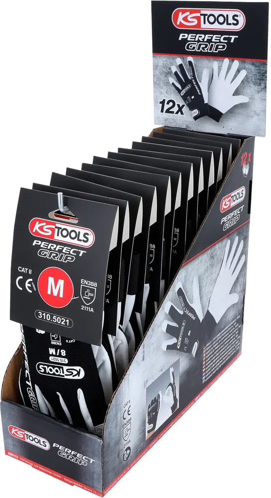 Kožené pracovné rukavice Perfect Grip M, 12 párov KS Tools 310.5020