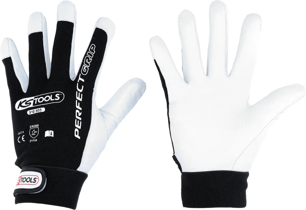 Kožené pracovné rukavice Perfect Grip M, pár KS Tools 310.5021