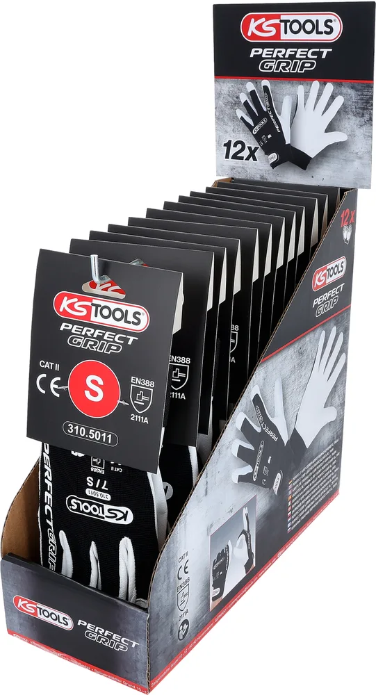 Kožené pracovné rukavice Perfect Grip S, 12 párov KS Tools 310.5010