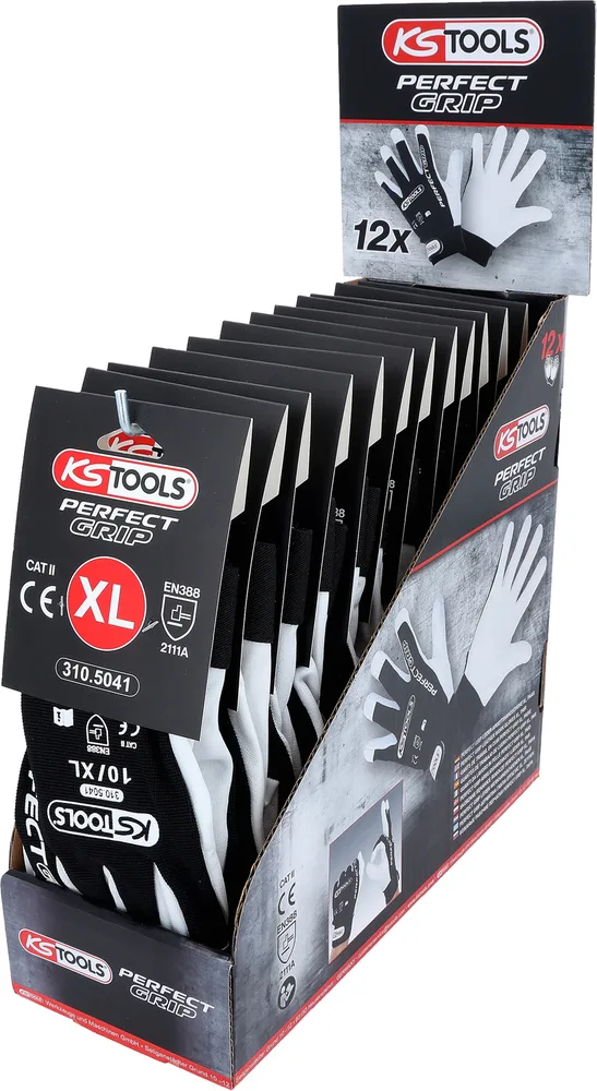 Kožené pracovné rukavice Perfect Grip XL, 12 párov KS Tools 310.5040