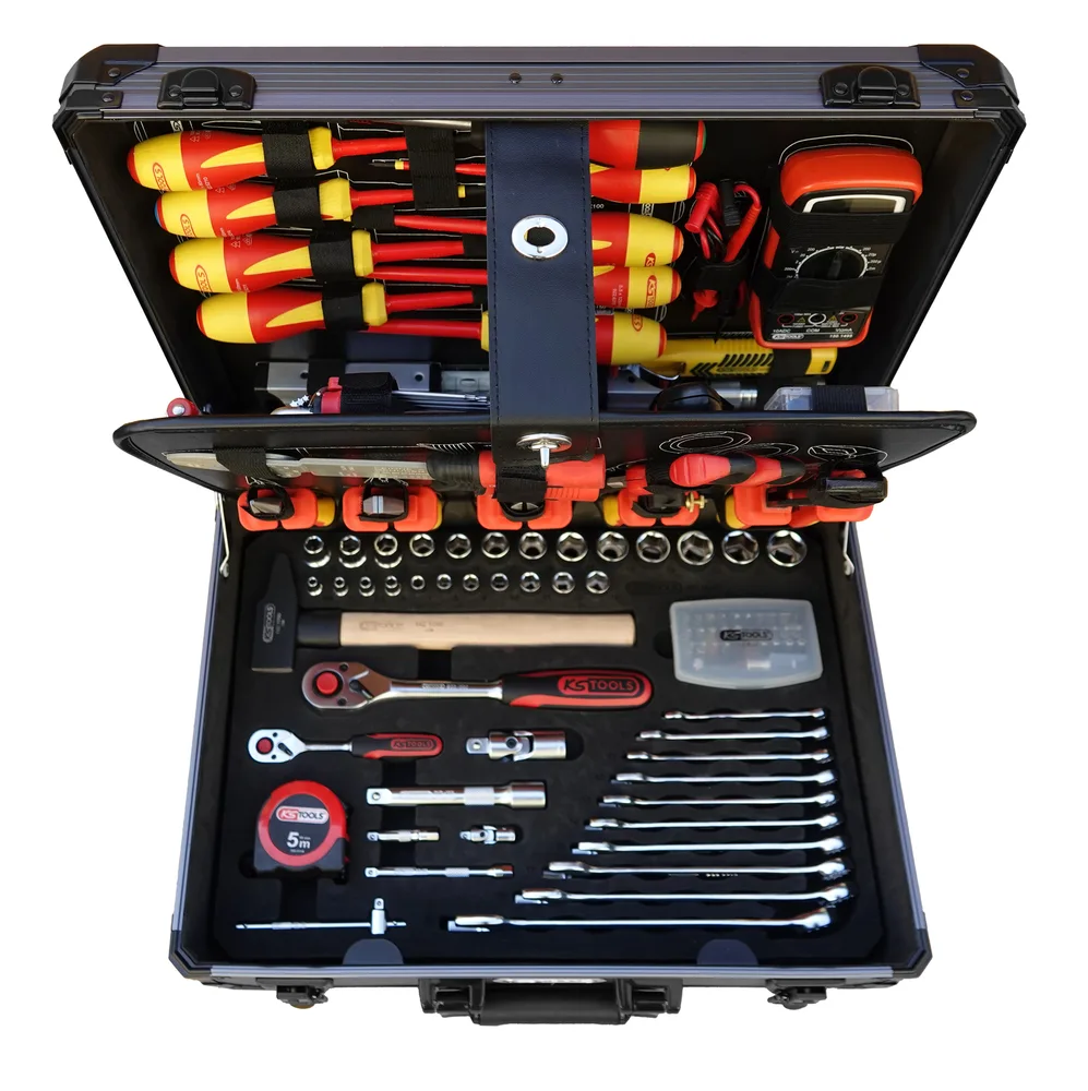 Kufrík pre elektrikárov a elektromechanikov 1/4'' + 1/2'', 142 dielov KS Tools 922.0642F