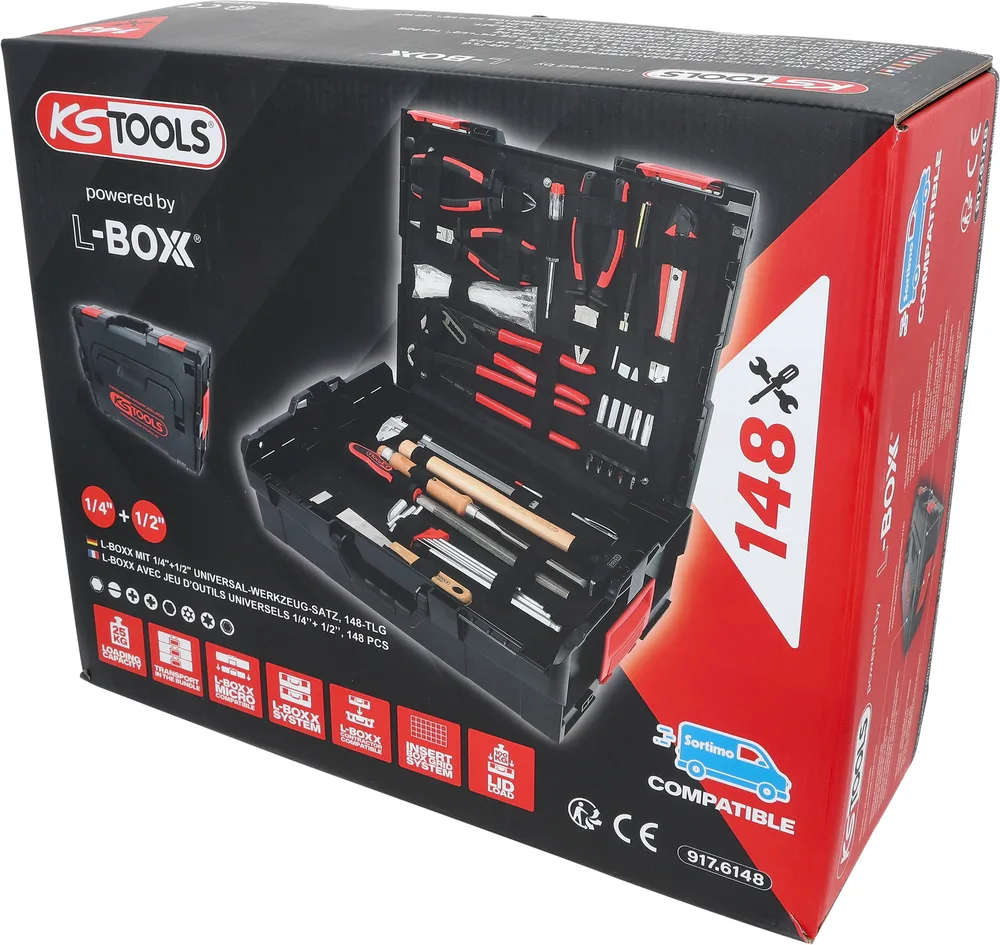 L-BOXX s 1/4"+1/2" súpravou univerzálneho náradia, 148-dielna KS Tools 917.6148
