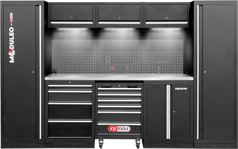 MODULEO Dielenský skriňový systém, rovný, 3240 x 500 mm KS Tools 866.6205
