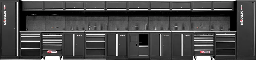 MODULEO Dielenský skriňový systém, rovný, 8000 x 500 mm, variant 1 KS Tools 866.6255