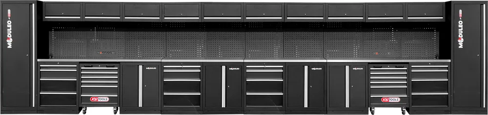 MODULEO Dielenský skriňový systém, rovný, 8000 x 500 mm, variant 2 KS Tools 866.6260