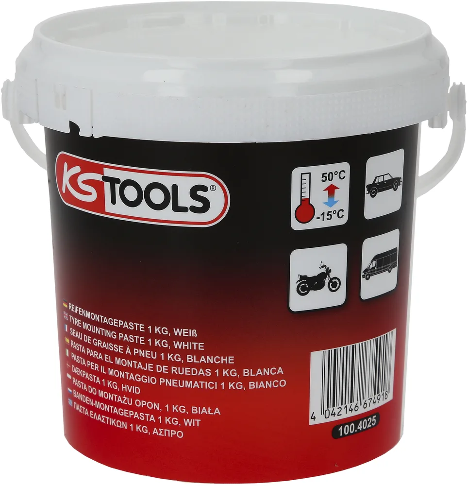 Montážna pasta na pneumatiky 1 kg, biela KS Tools 100.4025