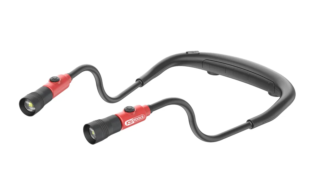 Nabíjateľná LED lampa na krk, 400 lúmenov KS Tools 550.1310F