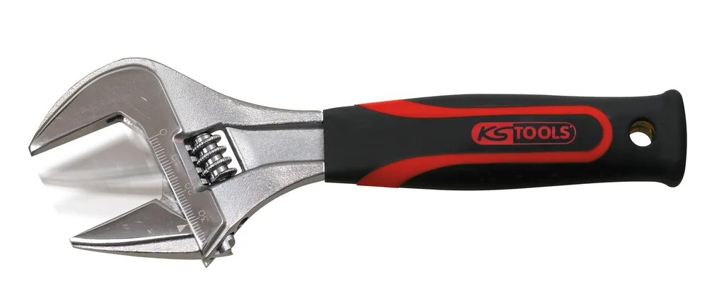 Nastaviteľný kľúč s širokým otvorom a rukoväťou z dvoch materiálov, 36 mm, 8'' – dĺžka 205 mm KS Tools 577.0202