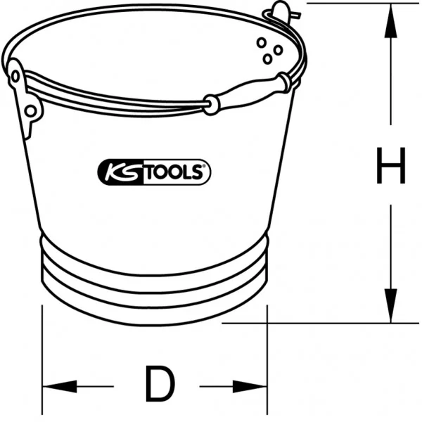 Neiskrivé hliníkové vedro, 12 l KS Tools 963.5506