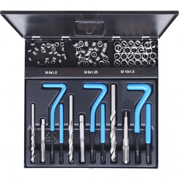 Nerezová súprava na opravu závitov, M6-M10, 87-dielna KS Tools 150.6155