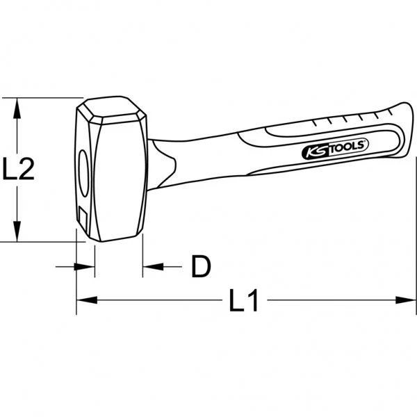 NEREZOVÉ kladivko s rúčkou zo sklolaminátu, 3 600 g KS Tools 964.2007