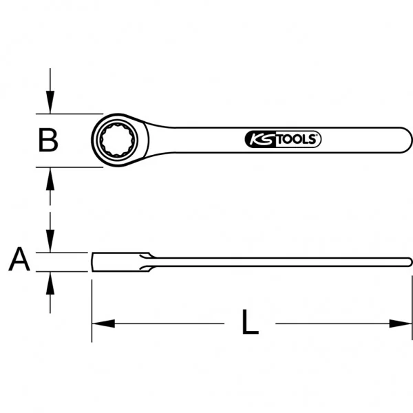 NEREZOVÝ jednostranný očkový kľúč, 50 mm KS Tools 964.1050