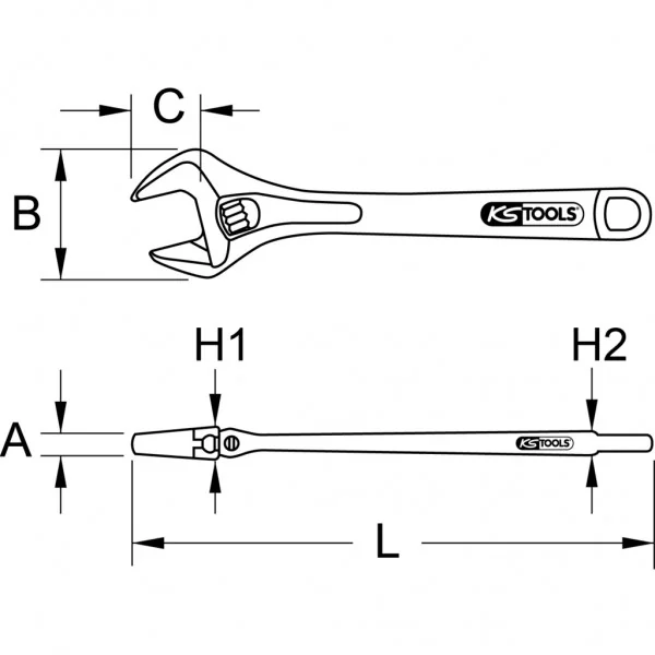 NEREZOVÝ nastaviteľný kľúč, 15" KS Tools 964.1305
