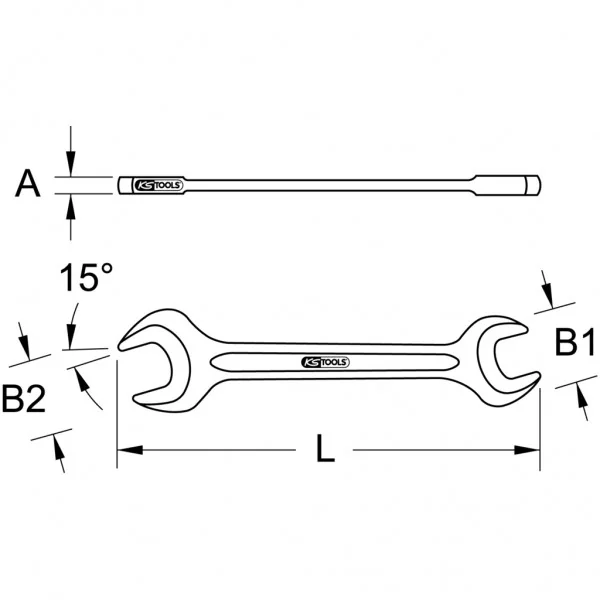 Obojstranný silový otvorený kľúč, 65 × 70 mm KS Tools 517.1465