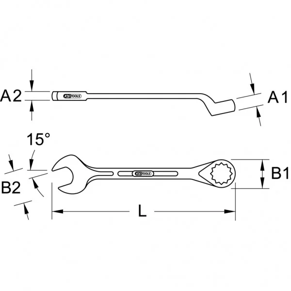 Očkový kľúč, zalomený, 1 5/8" KS Tools 517.2626