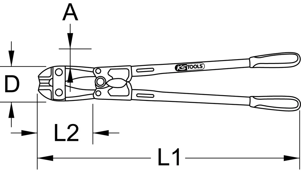 Pákové nožnice na svorníky s rúrkovými ramenami, čeľuste 65 mm KS Tools 118.0118