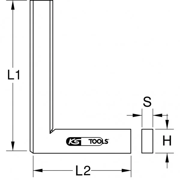 Plochý uholník DIN 875/1, 500 mm KS Tools 300.0206