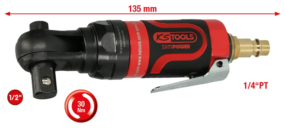 Pneumatická prepínacia miniračňa 1/2" SlimPOWER 30 Nm KS Tools 515.5515
