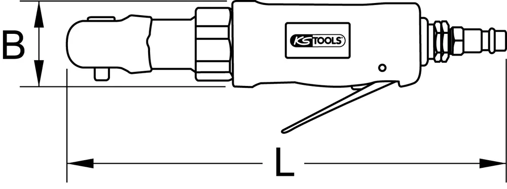 Pneumatická prepínacia miniračňa 1/2" SlimPOWER 30 Nm KS Tools 515.5515