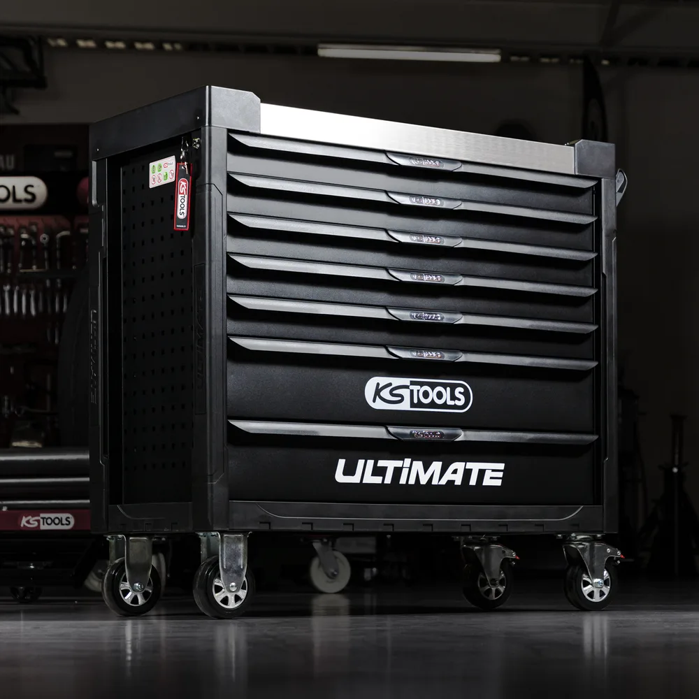 Prázdny dielenský vozík ULTIMATE XL, čierny, 7 zásuviek KS Tools 825.0007