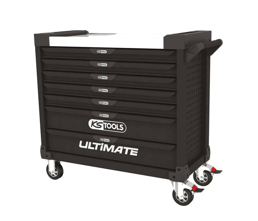 Prázdny dielenský vozík ULTIMATE XL, čierny, 7 zásuviek KS Tools 825.0007