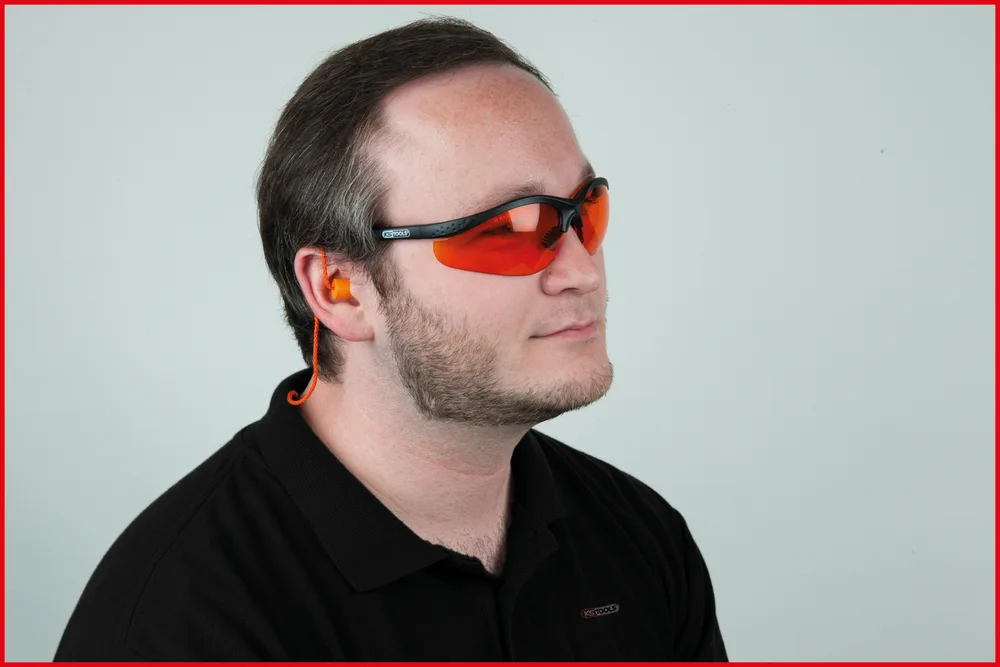 Priehľadné ochranné okuliare so zátkami do uší KS Tools 310.0176