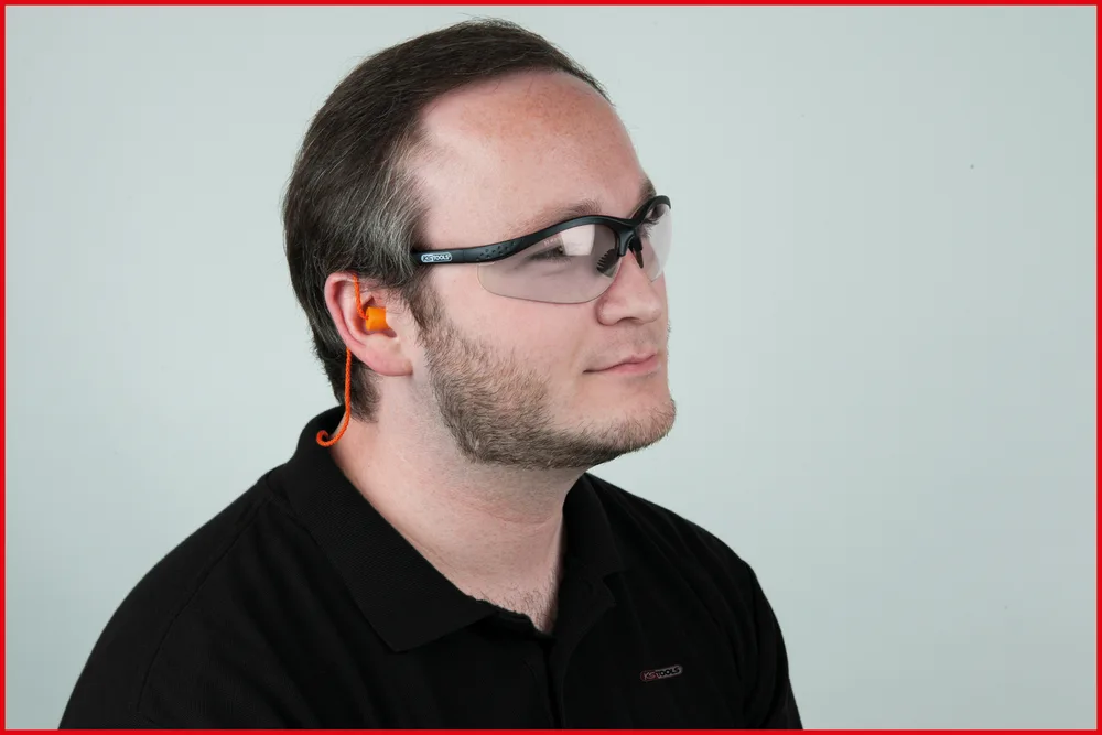 Priehľadné ochranné okuliare so zátkami do uší KS Tools 310.0176