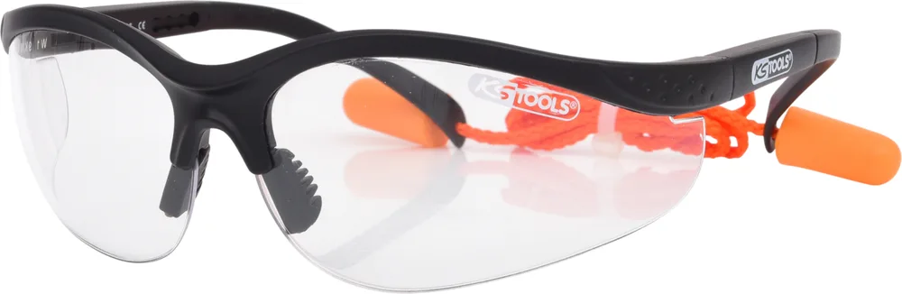 Priehľadné ochranné okuliare so zátkami do uší KS Tools 310.0176