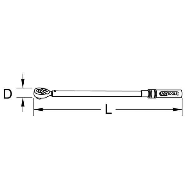 Priemyselný momentový kľúč 3/8", prepínateľný, 10–60 Nm KS Tools 516.5153