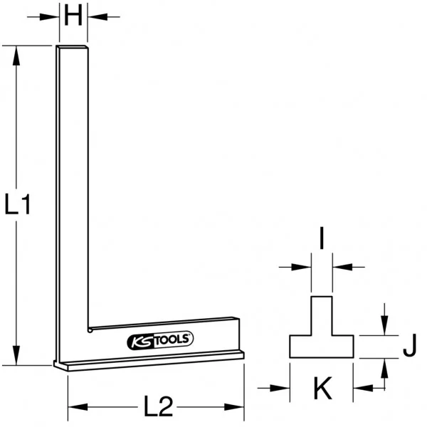 Príložný uholník DIN 875/1, 500 mm KS Tools 300.0216