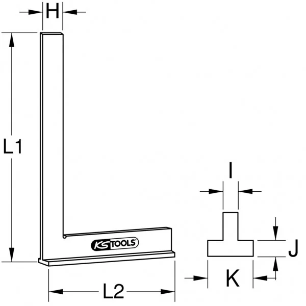 Príložný uholník DIN 875/2, 500 mm KS Tools 300.0288