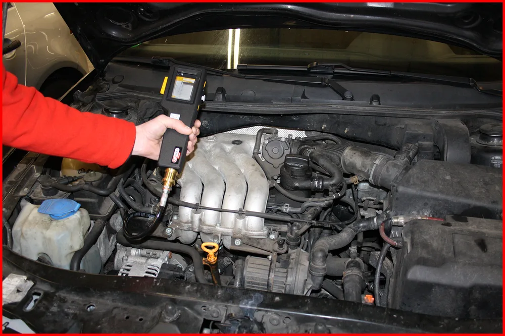 Prístroj na kontrolu kompresie pre benzínové motory s diagramovým zapisovačom, 58-dielny KS Tools 150.1653